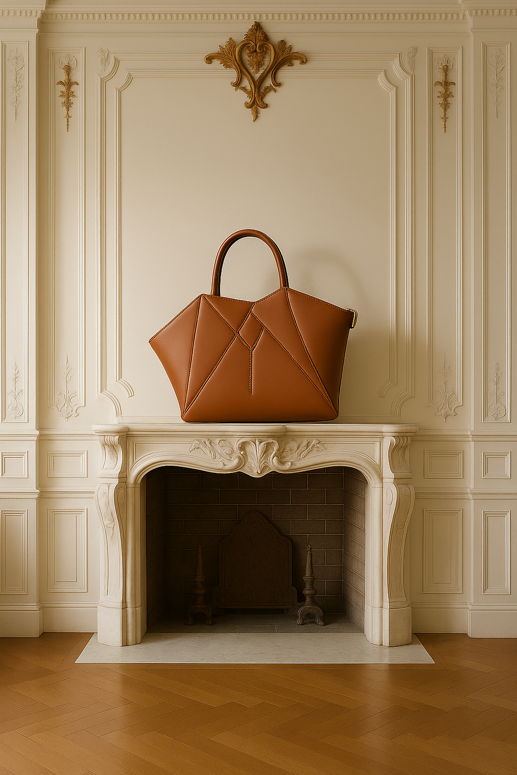 Leather Handbag Nova — Geometric Luxury Tote by Gerda Retter