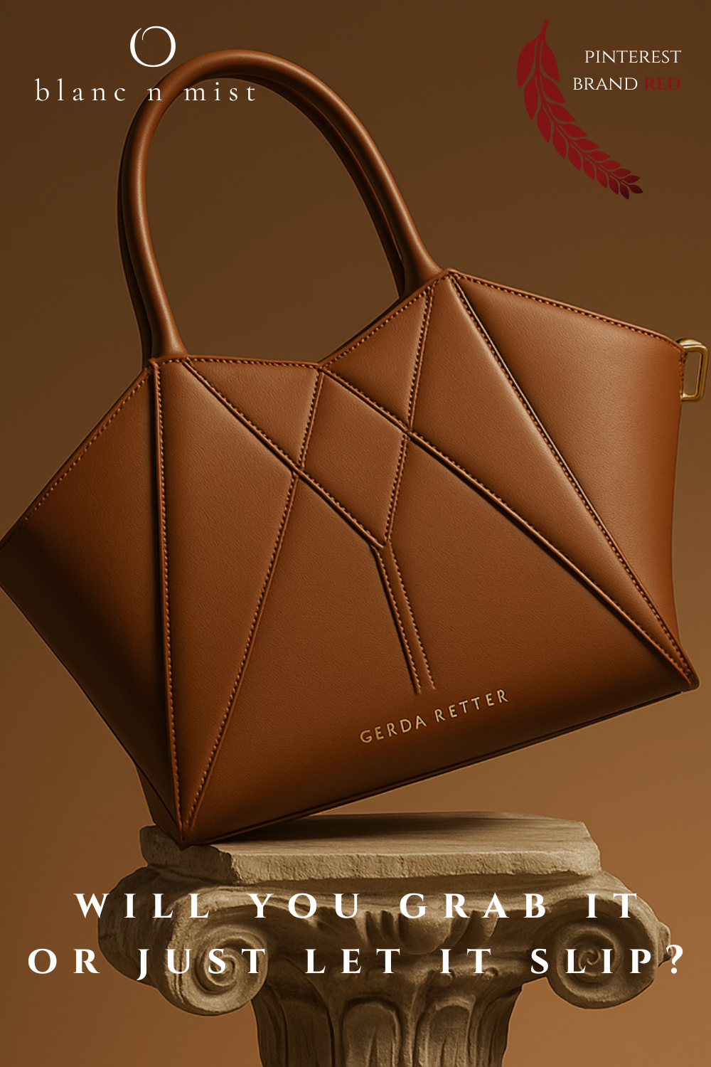 Leather Handbag Nova — Geometric Luxury Tote by Gerda Retter