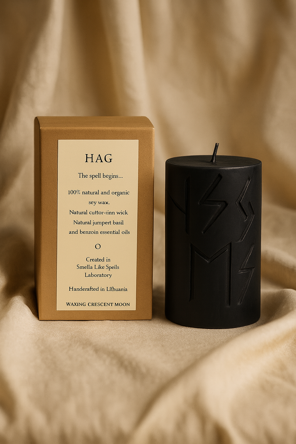 Rune Candle HAG – Handcrafted Ritual Candle of Strength & Renewal