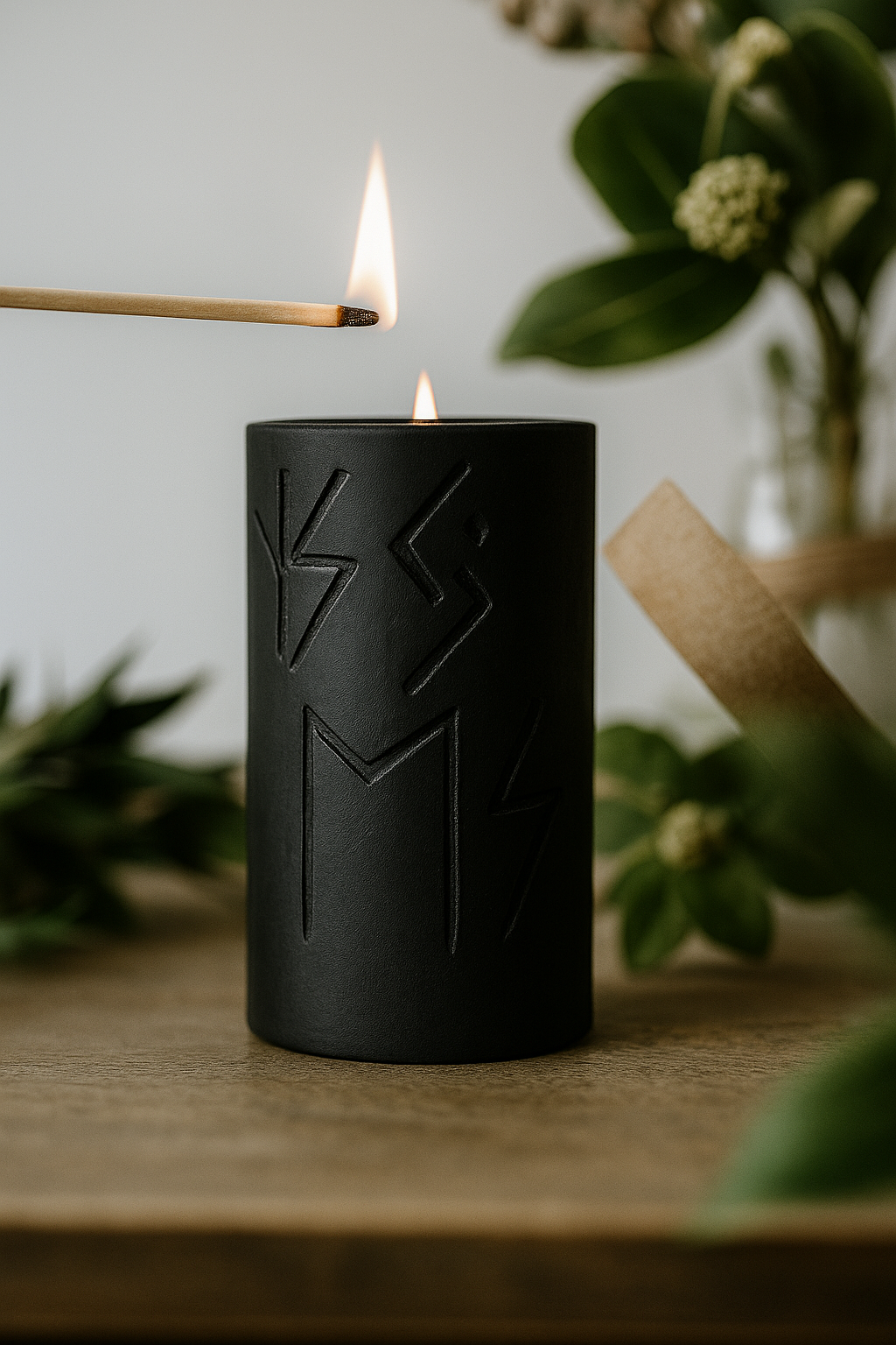 Rune Candle HAG – Handcrafted Ritual Candle of Strength & Renewal