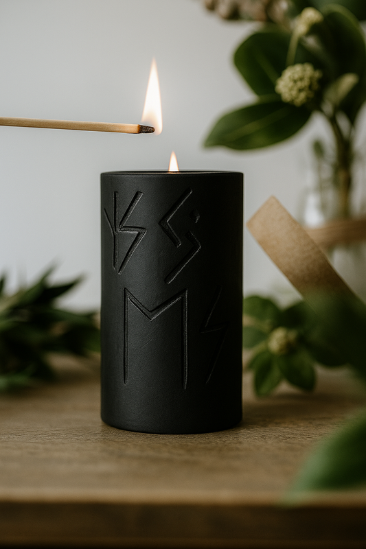 Rune Candle HAG – Handcrafted Ritual Candle of Strength & Renewal