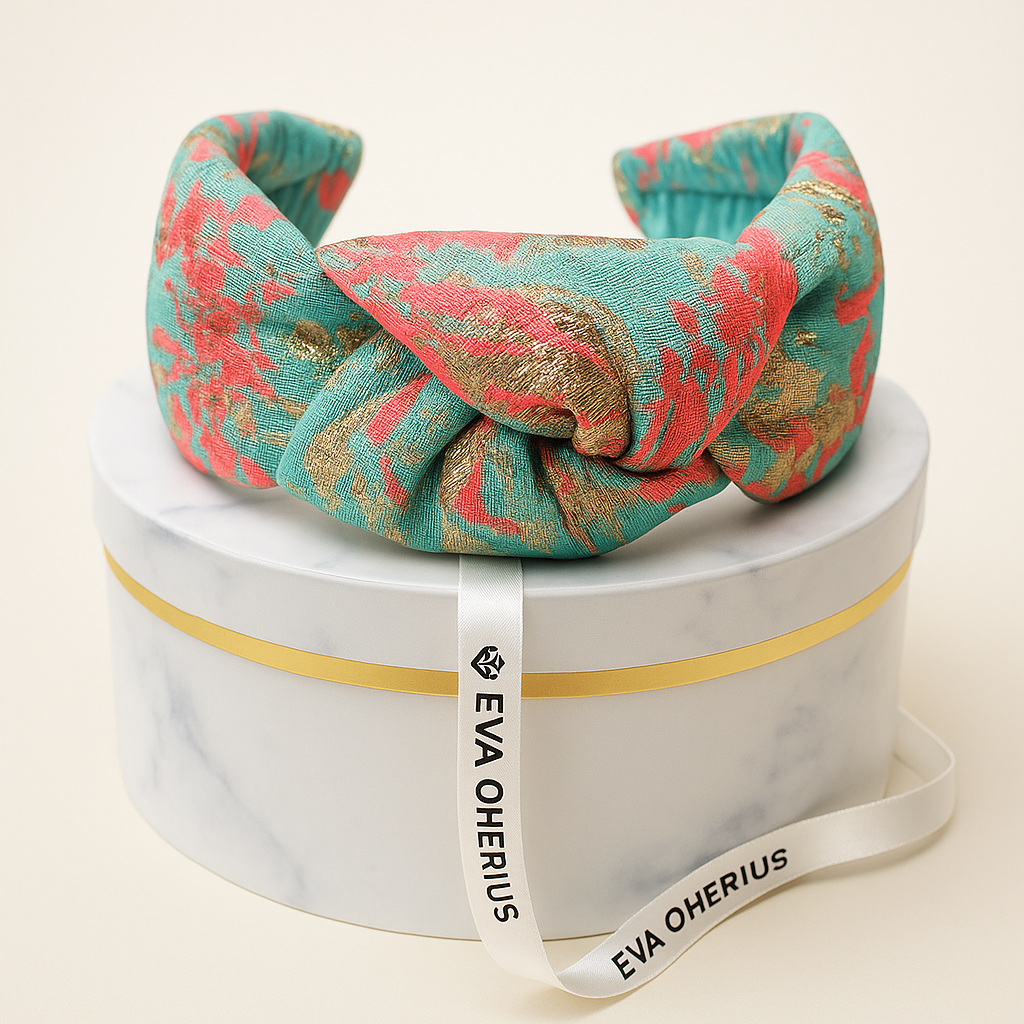 Knot Headband Misty – Luxe Silk Edition